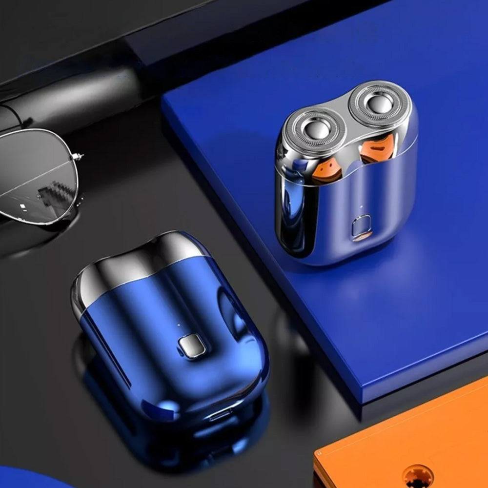 Portable Mini Dual-Head Electric Shaver USB Rechargeable Razor Blue