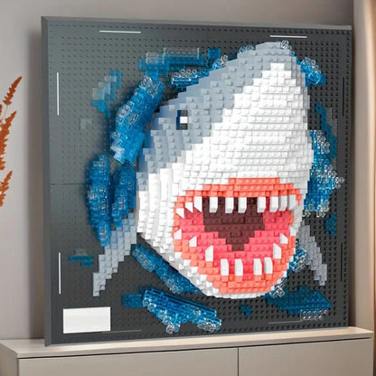 3D Animal Wall Art Building Blocks Creative DIY Home Decor for Kids Room Style 2