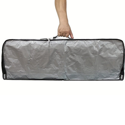 Large Capacity PE Gift Wrap Storage Bag with Zipper & Carry Handles Grey