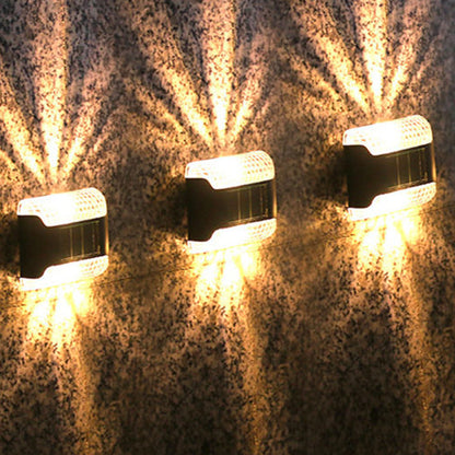 Solar Wall Light 8 Pcs LED Solar Porch Light LED Wall Light -Warm light