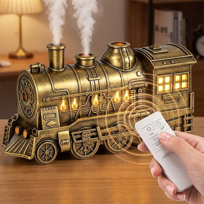 Ultrasonic Train Aromatherapy Diffuser 300ml Desktop Humidifier - Gold