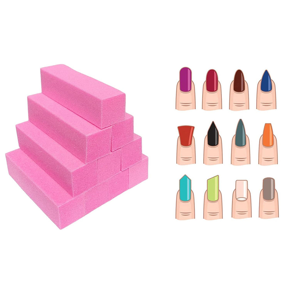 10Pcs 150 Grit Nail Buffer Blocks for Acrylic and Gel Nails-Pink