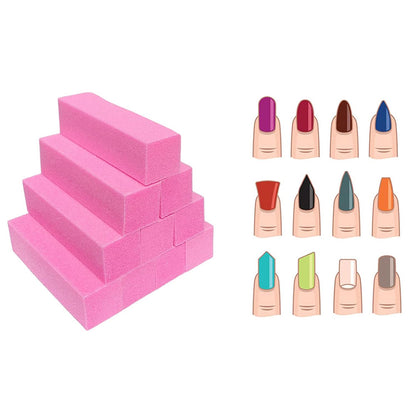 10Pcs 150 Grit Nail Buffer Blocks for Acrylic and Gel Nails-Pink