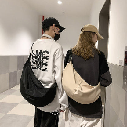 Trendy Dumpling Crossbody Bag Casual Sling Bag Half Moon Shoulder Messenger Bag Black