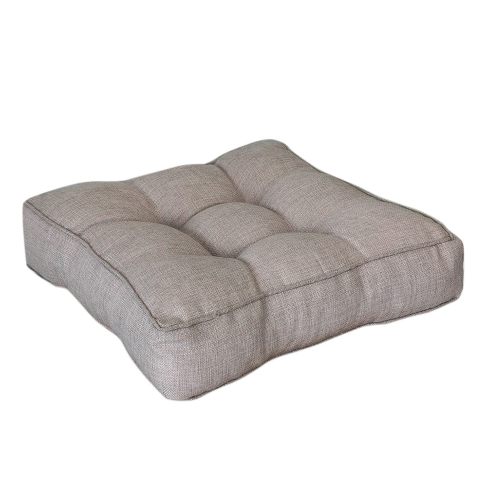 Thickened PP Cotton Padded Chair Seat Cushion with Rolled Edge - Grey