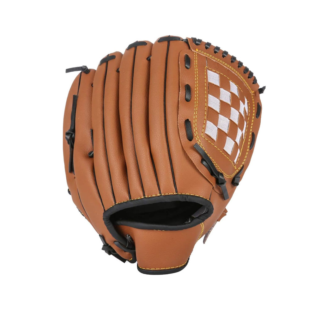 1X Baseball Glove Softball Training Mitt Left Hand Gloves for Children Adult Brown