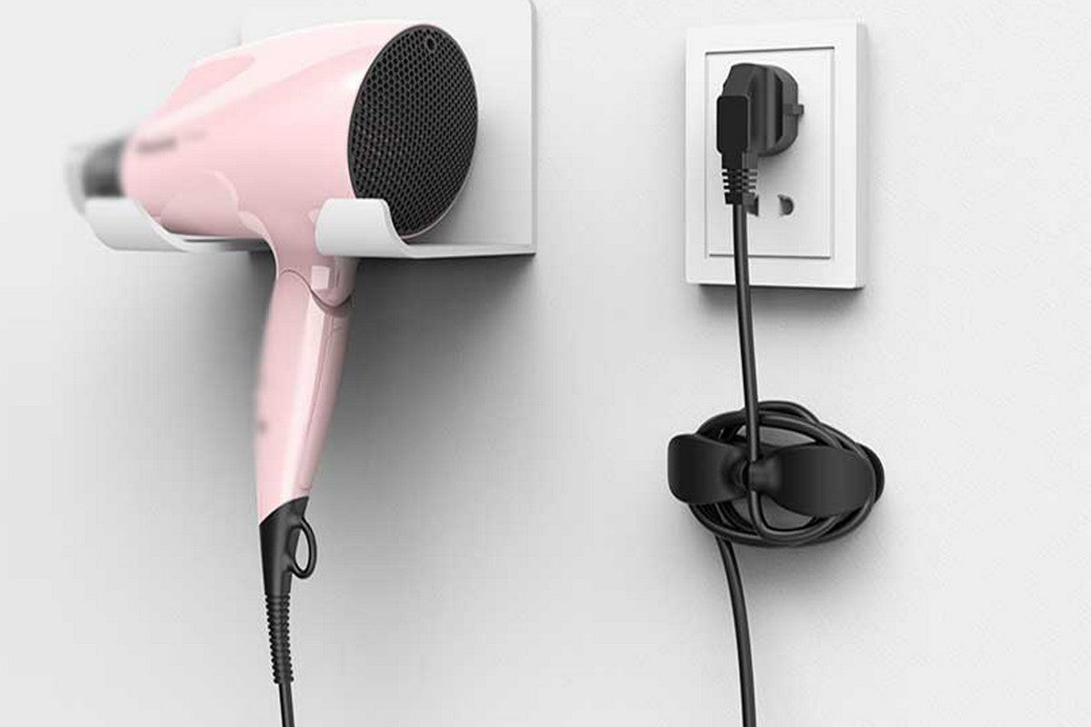 Self Adhesive Small Appliances Cord Wraps Kitchen Cord Organizer Electrical Appliance Holder-Black