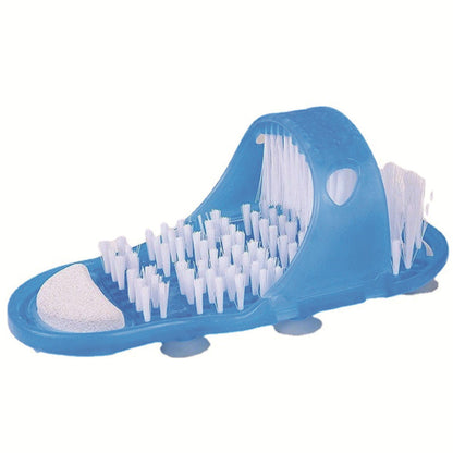 Pair of Exfoliating Shower Slippers Foot Cleaning Scrubber Bathroom Massager Sandals White