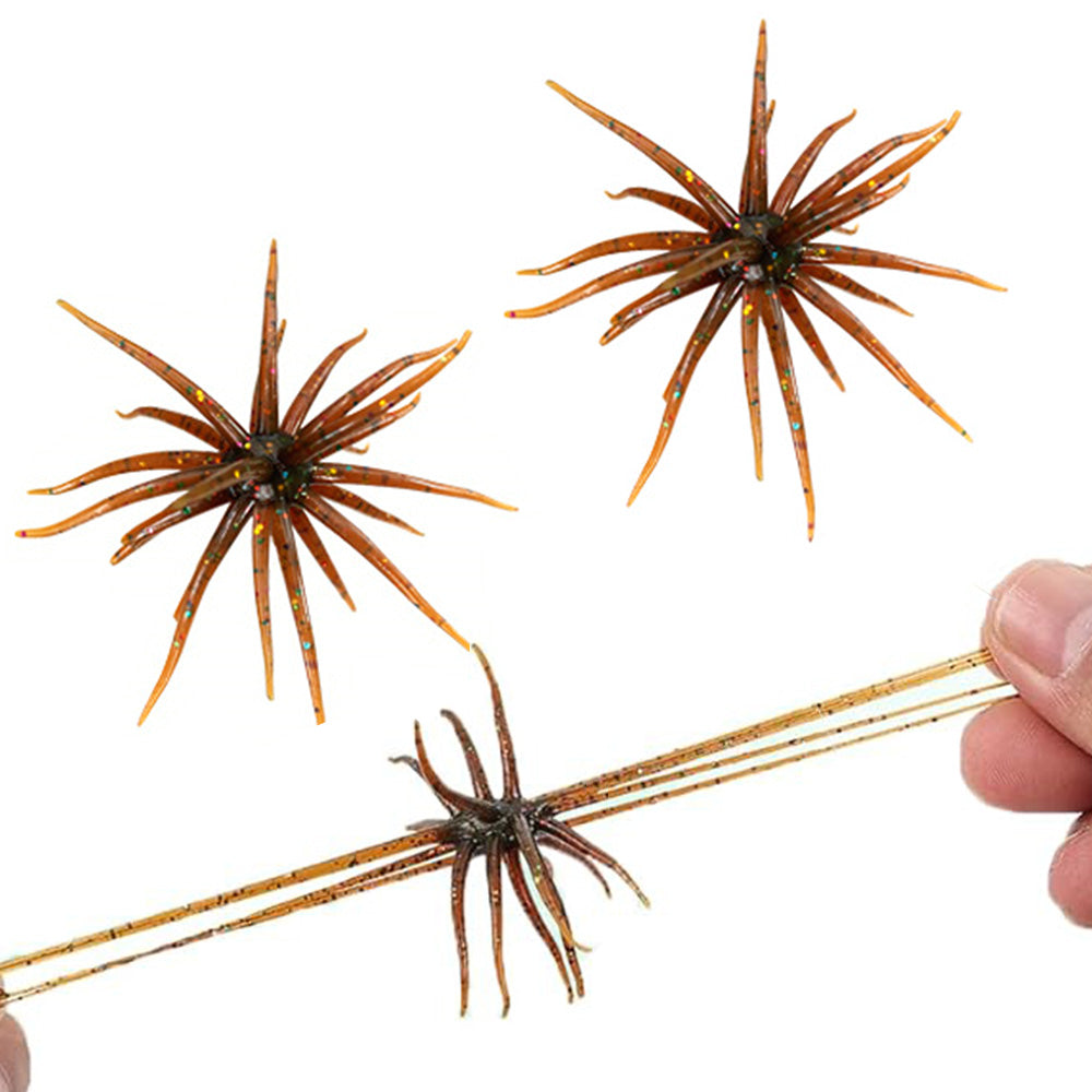 2 PCS Lifelike Floating Sea Urchin Soft Bait- Brown