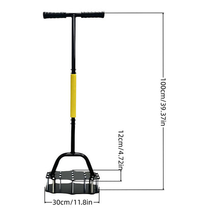 Lawn Aerator Tool Manual Dethatcher with 18 Steel Tines for Garden Yard Turf