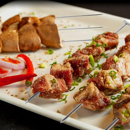 2Pcs 3-Way BBQ Grill Skewer 3-Prong Kabob Skewers Barbecue Accessories