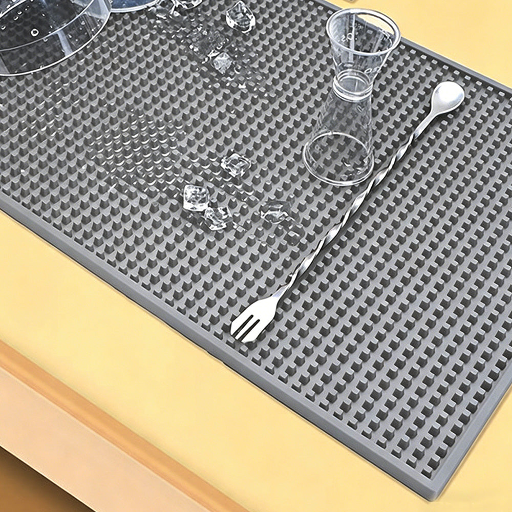 Bar Mat Non Slip Drying Mat for Countertops PVC Bar Service Mat Home Bar-Grey