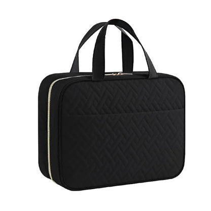 Travel Toiletry Bag with Wet Dry Separation Pocket Multi-Compartment Hanging Makeup Organizer Black