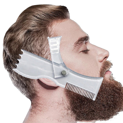 Rotatable Beard Shaping Template Comb Trimming Shaper Beard Styling Tool Transparent