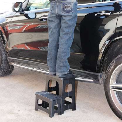 Folding 2-Step Stool Portable Footstool for Kitchen Home Toilet Bedroom Office Bathroom RV