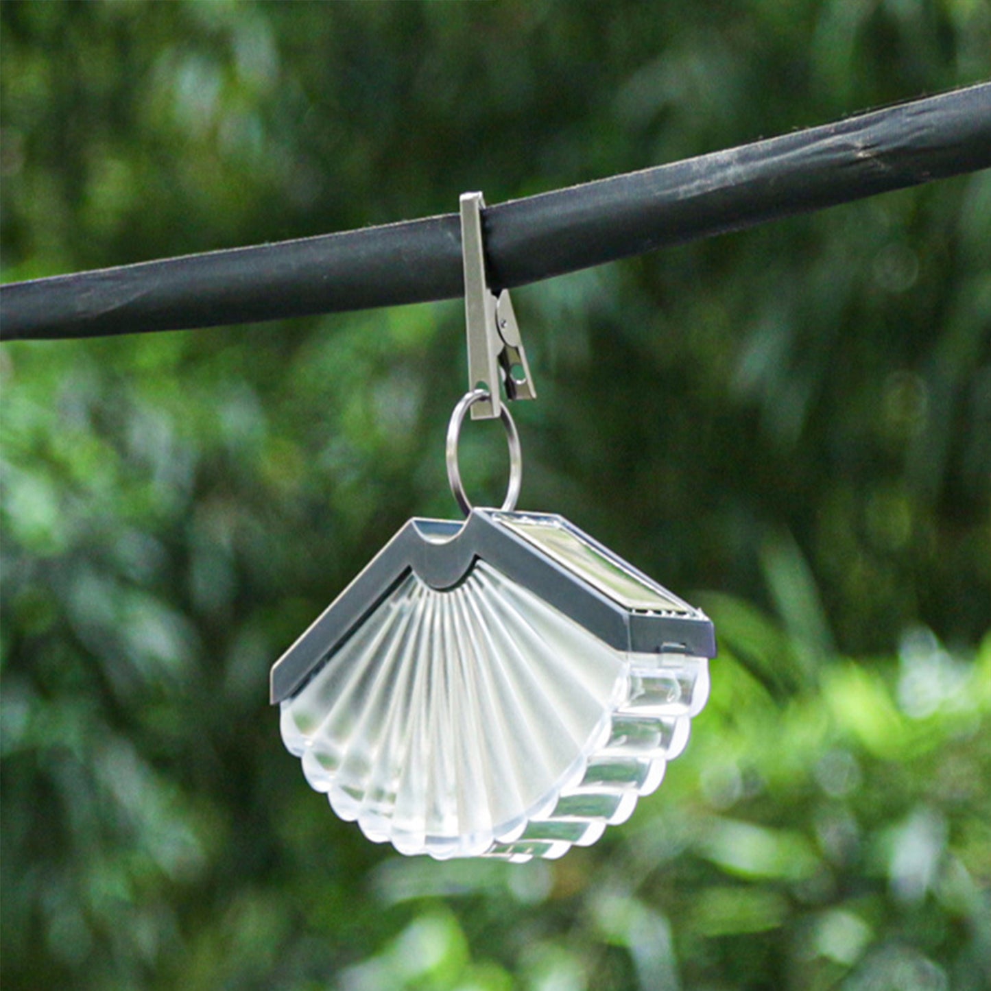 2Pcs Solar Fan-Shaped Wall Mounted Light With Clip Waterproof Outside Light Decor For Patios Courtyard -Warm White