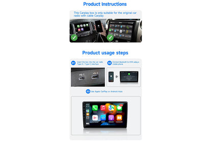 2 in 1 Wireless CarPlay Adapter for iPhone Convert Wired to Wireless CarPlay