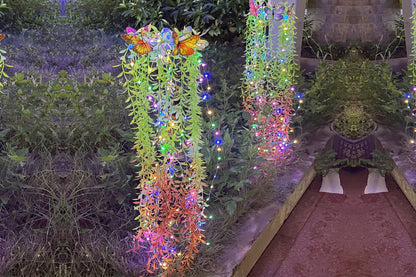 Solar Garden Lights 25LEDs Solar Power Butterfly Flower Lights Waterproof Swaying Tree for Outside Yard Pathway Patio Lawn