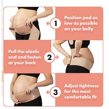 Maternity Belt Pregnancy Belly Band for Back Pain Relief Abdominal Support-Khaki