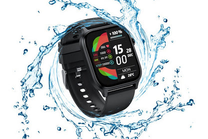 Smart Watch 1.85-Inch Fitness Watch with Heart Rate Sleep Monitor Blood Oxygen Blood Pressure Activity Tracker-Black