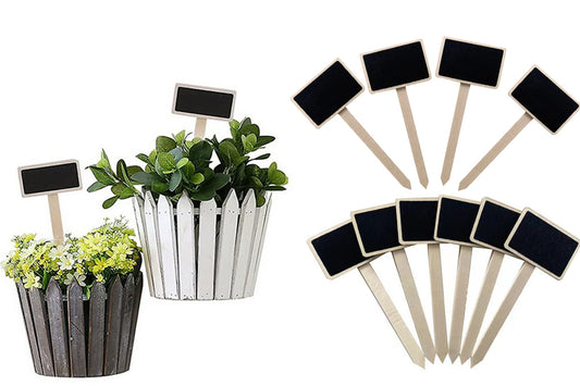 10Pcs Mini Wood Chalkboards Signs Gardening Plant Tags
