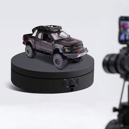Electric Rotating Display Stand 360 Degree Motorised Turntable with Adjustable Speed Four Angle Modes Black