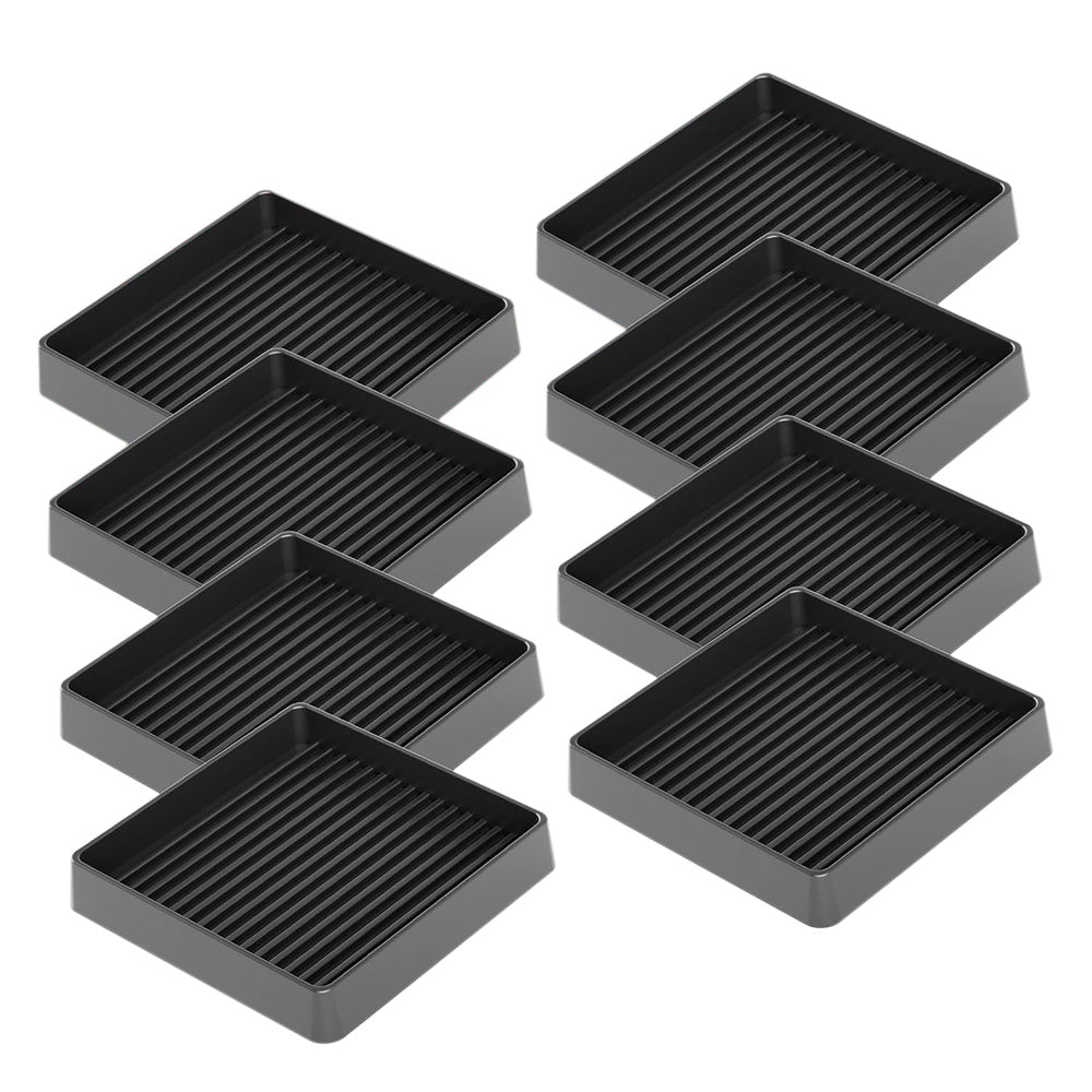 8 Piece Rubber Furniture Leg Floor Protectors - Black