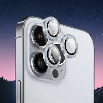 Glitter Camera Lens Protector for iPhone 18 Pro Max Alumina Glass Lens Cover Silver