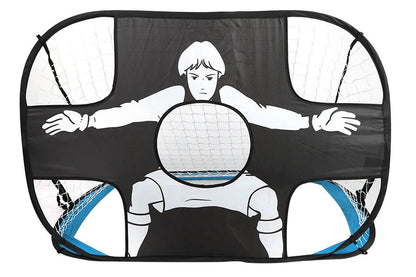 2-in-1 Portable Foldable Soccer Goal with Detachable Target-Blue