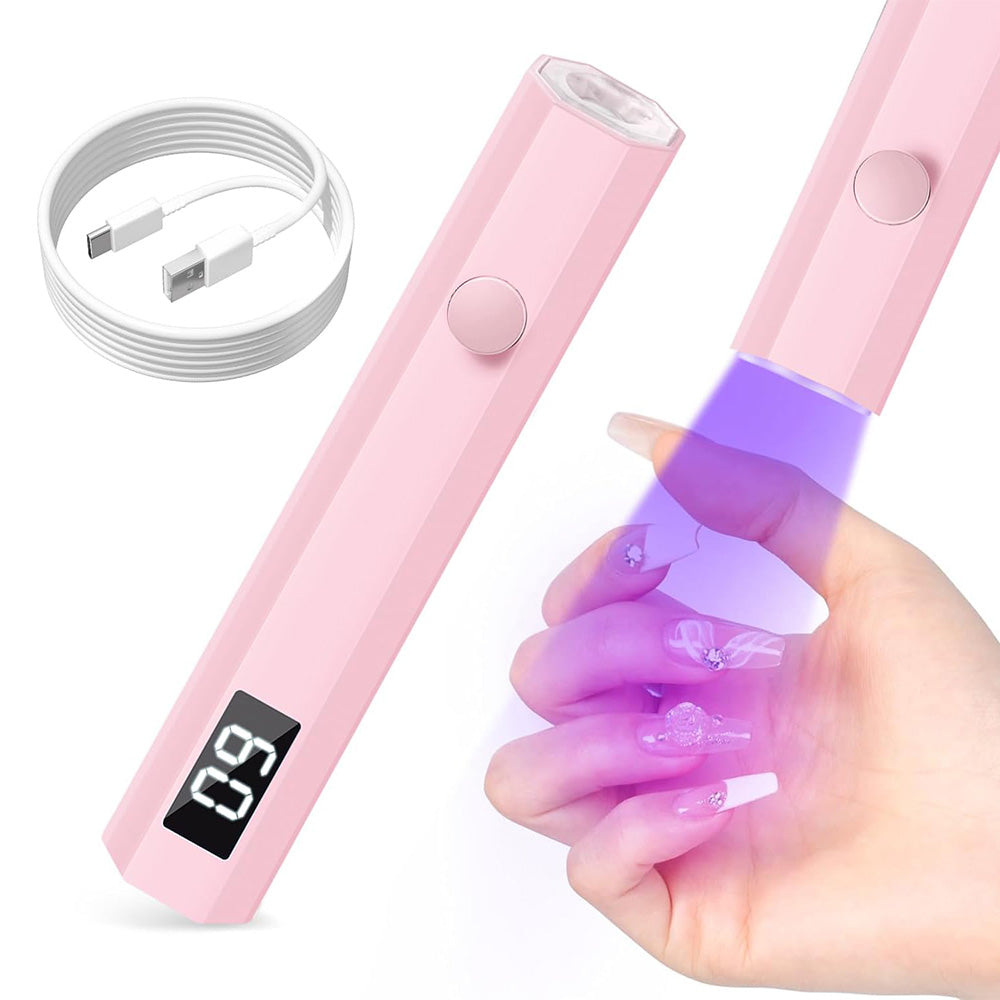 Handheld UV Nail Lamp ¨C Portable Gel Nail Dryer for Home and Salon Use Pink