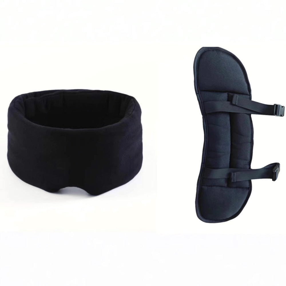 Travel Headrest Pillow and Sleep Eye Mask Set for Long Flight