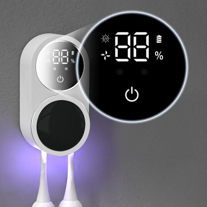 Wall Mounted Toothbrush Holder and Cleaner with Smart Light Cleaning and Fan Drying