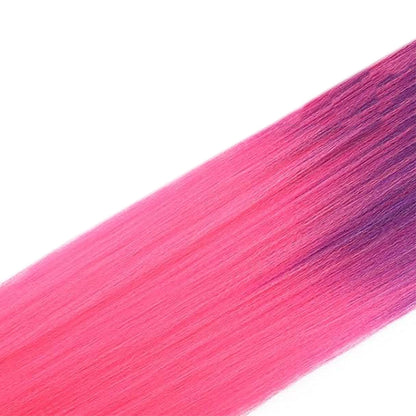 2Pcs Pre-Stretched Braiding Hair Extensions Synthetic Cosplay Hair Extensions Purple-Pink Ombre