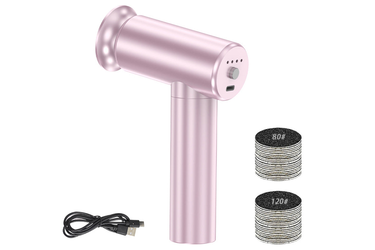 Electric Foot Callus Remover Pedicure Tools With 60PCS Sandpapers Foot Scrubber-Pink