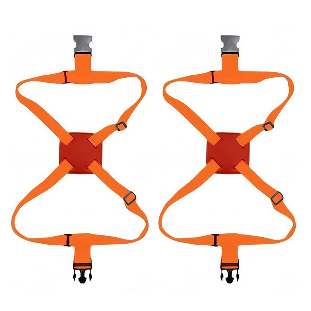 2 Piece Adjustable Elastic Luggage Strap - Orange