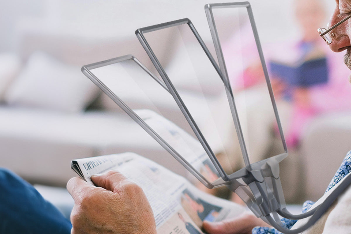 10X Magnifying Glass with Lights Flexible Gooseneck Magnifiers for Seniors-Grey