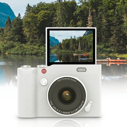 4K 64MP Vlogging Camera with Flip Screen & 16X Digital Zoom White