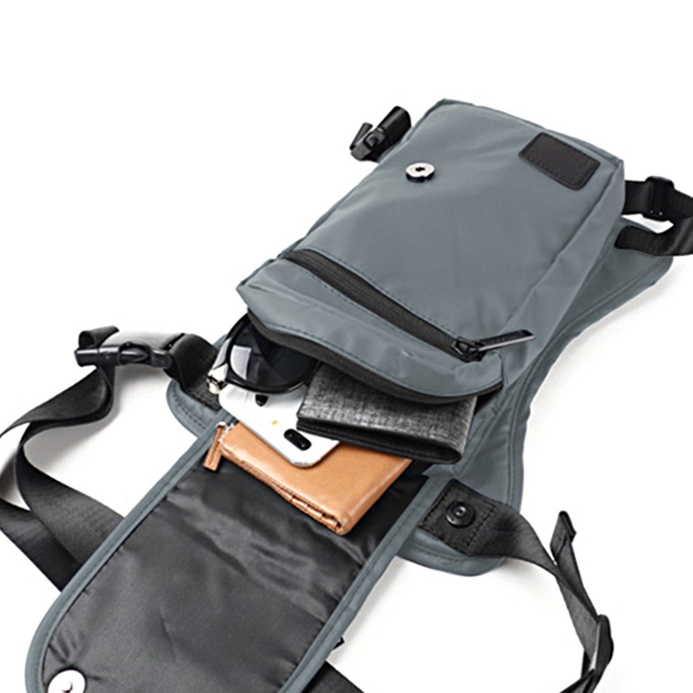Men's Tactical Leg Bag Drop Legs Belt Pack Waist Bag for Travel Riding Hiking Gray