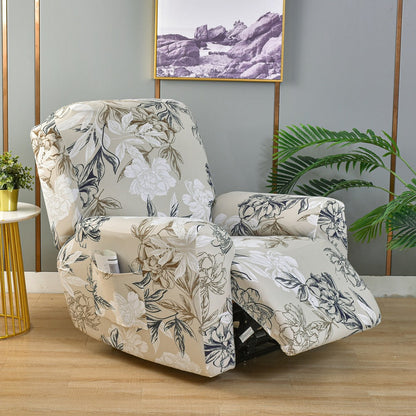 4-Piece Set Printed Recliner Chair Protector Cover Stretch  Sofa Couch Slipcover Style 4