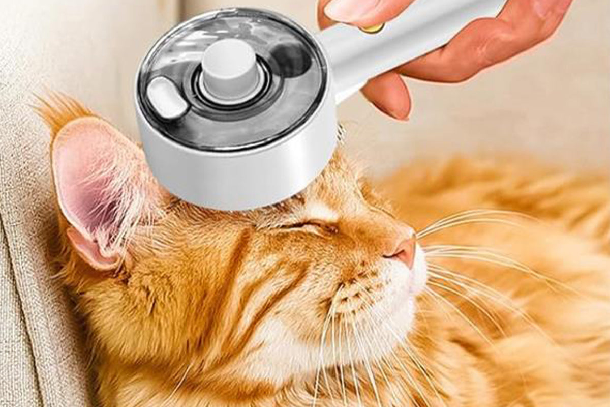 Cat Steam Brush Spray Comb UV Sterilization Cat Hair Crush for Long Short Hair Pets -Pink