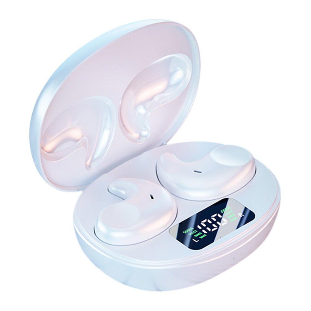 Invisible Wireless Earbuds with Bluetooth 5.3 Headphones for Sports Fitness Workout White