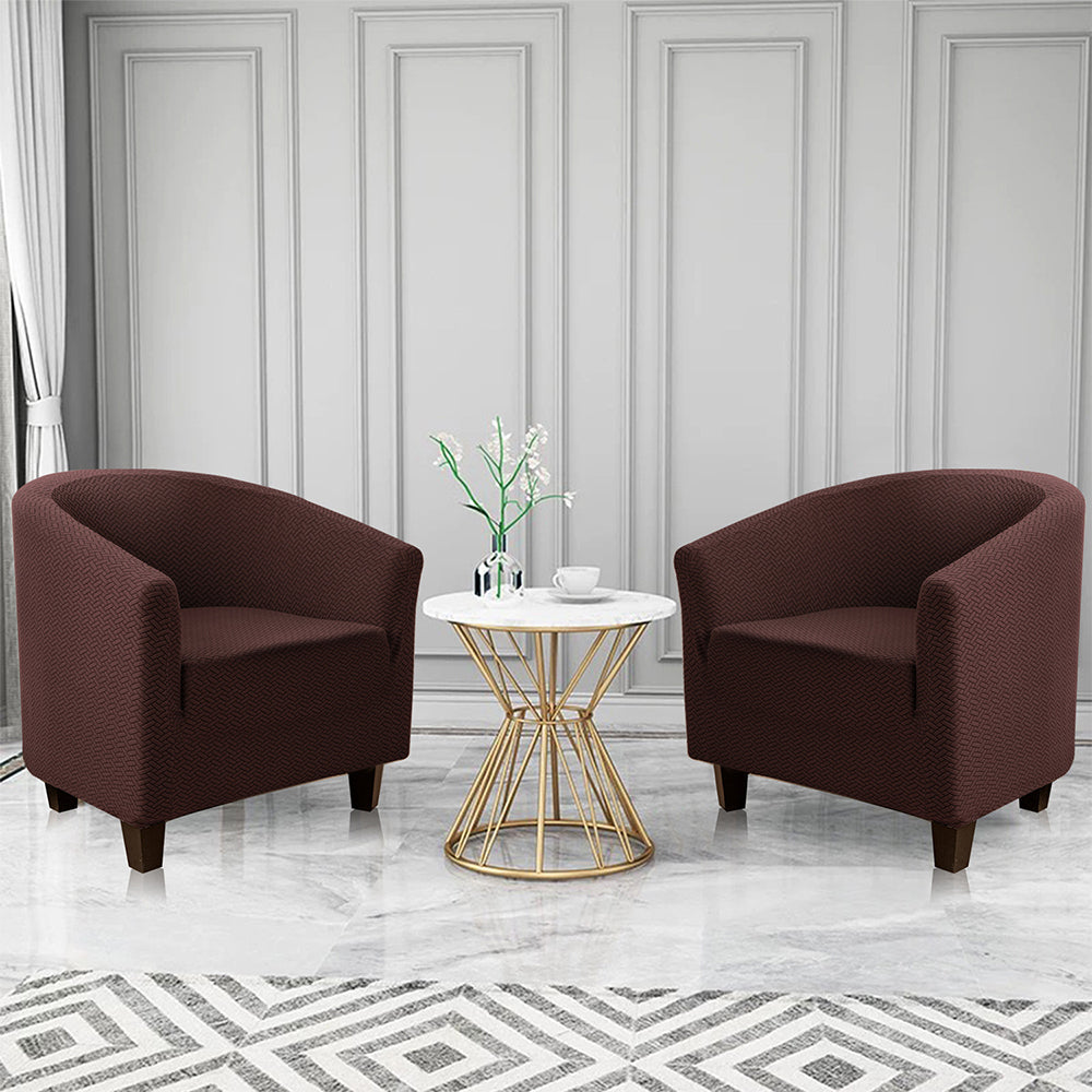 Stretch Chair Sofa Slipcover 1 Seater Couch Cover -Brown