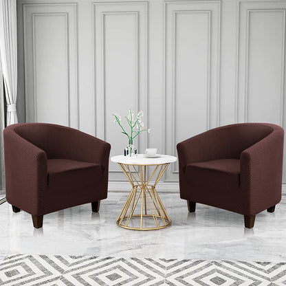 Stretch Chair Sofa Slipcover 1 Seater Couch Cover -Brown