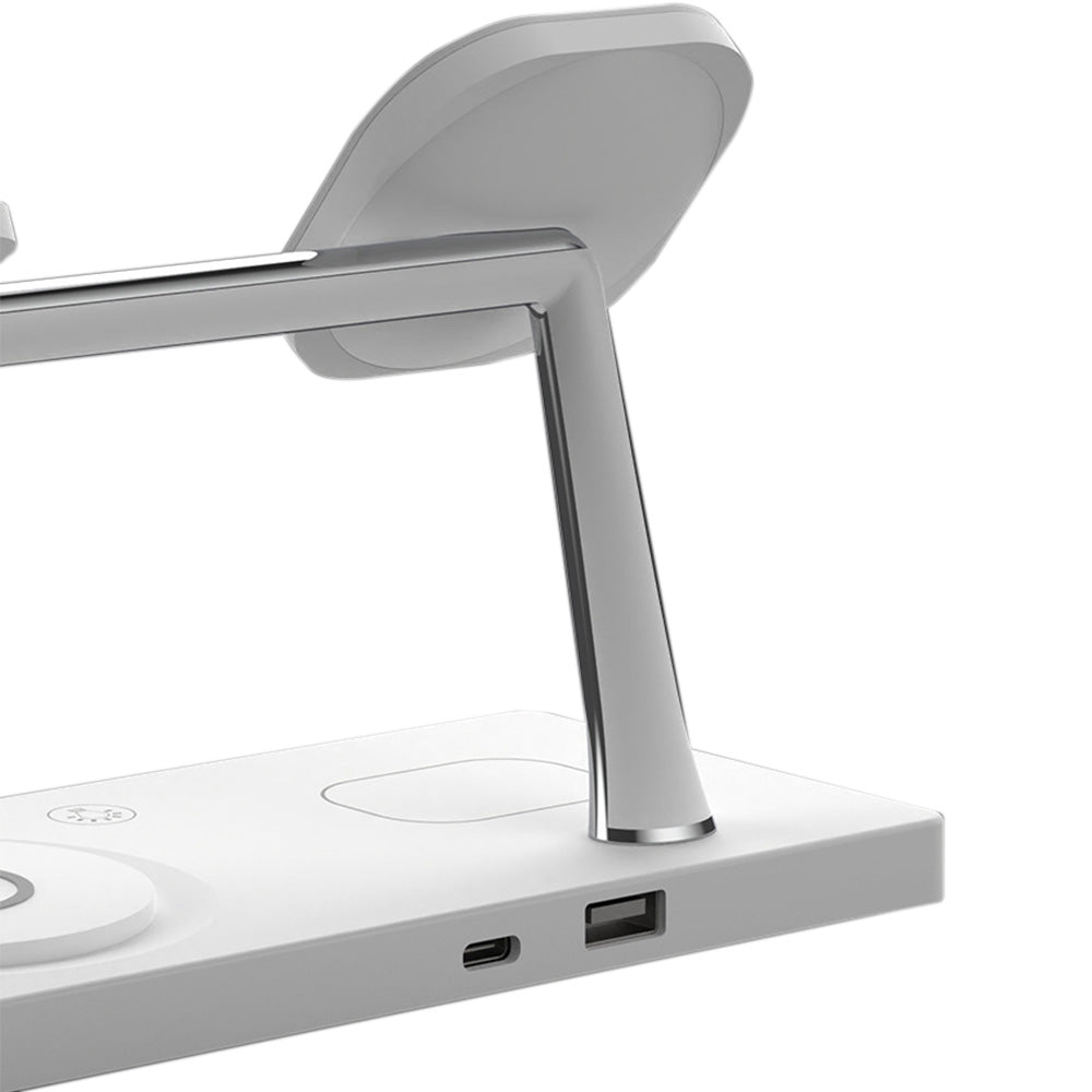 7-in-1 Wireless Charger Dock Station ¨C With Night Light and USB Output White