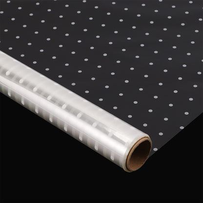 Clear Waterproof OPP Flower Bouquet Wrapping Paper Rolls - White Polka Dots