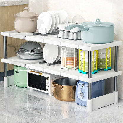 Under Sink Storage Shelf Adjustable Organizer Rack for Kitchen Bathroom