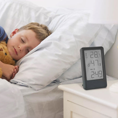 Multi-functional Digital Humidity Indoor Hygrometer Thermometer Temperature Meter Alarm Clock Black