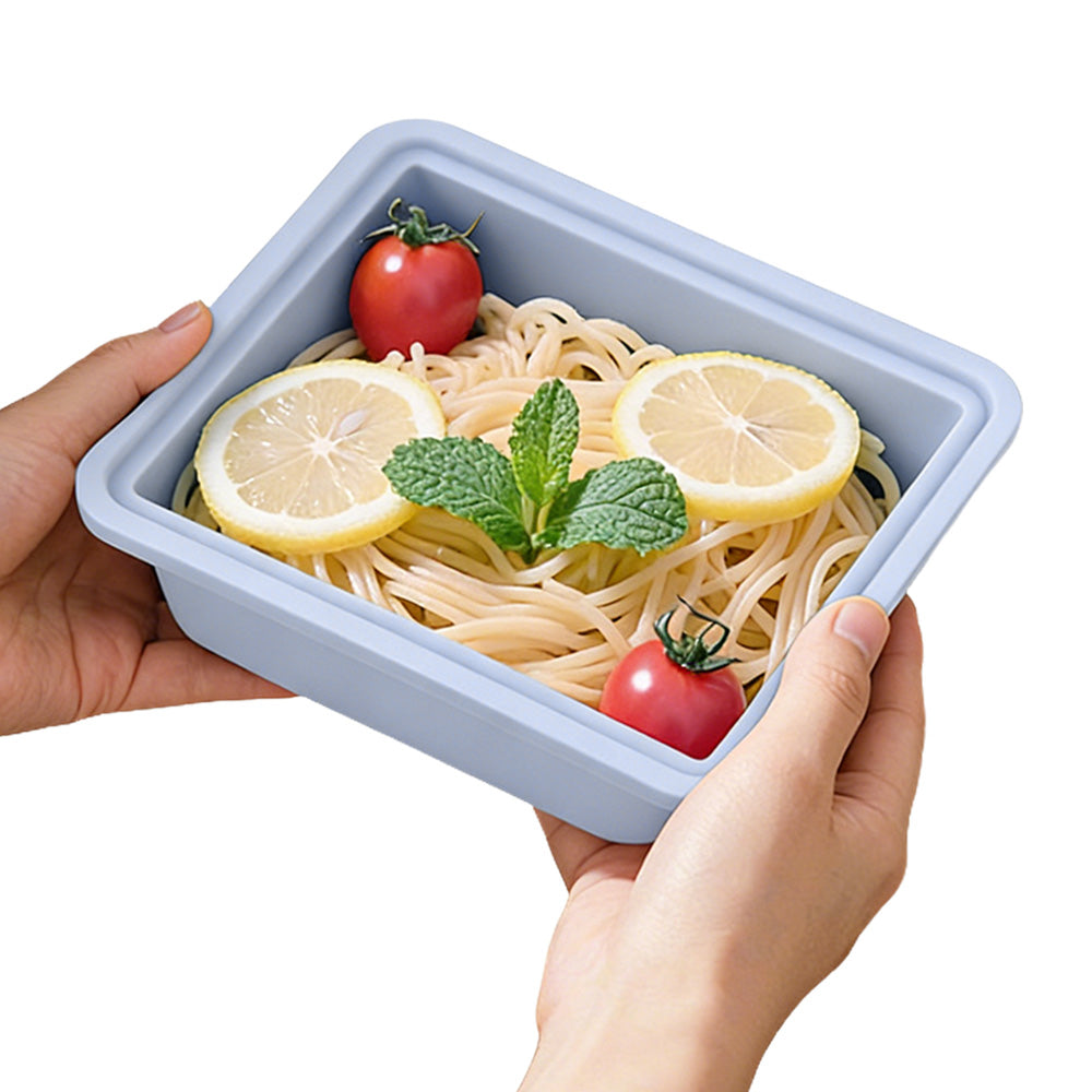 2Pcs Silicone Freezer Trays with Lid Soup Freezer Container Microwave Dishwasher Safe-Blue
