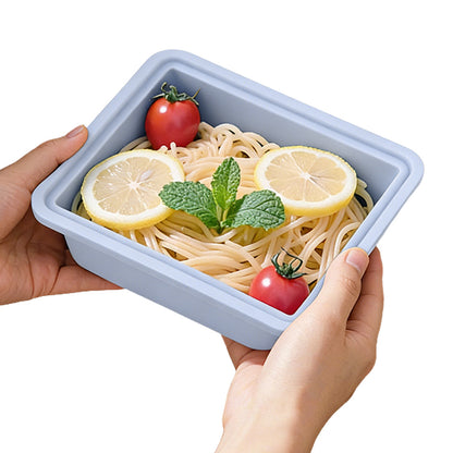 2Pcs Silicone Freezer Trays with Lid Soup Freezer Container Microwave Dishwasher Safe-Blue