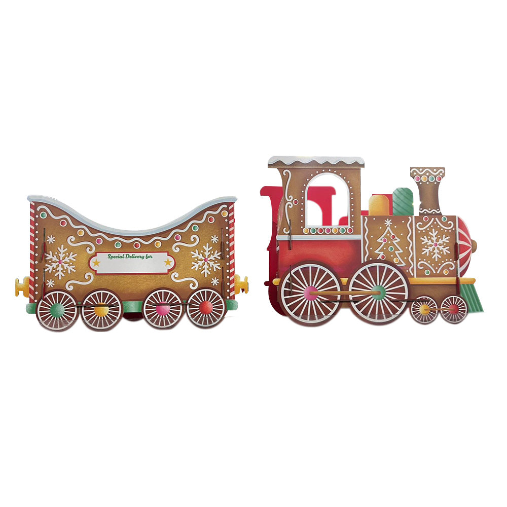 Santa Gift Train Christmas Cardboard Gift Box ¨C Present Holder Home Decoration Style 2